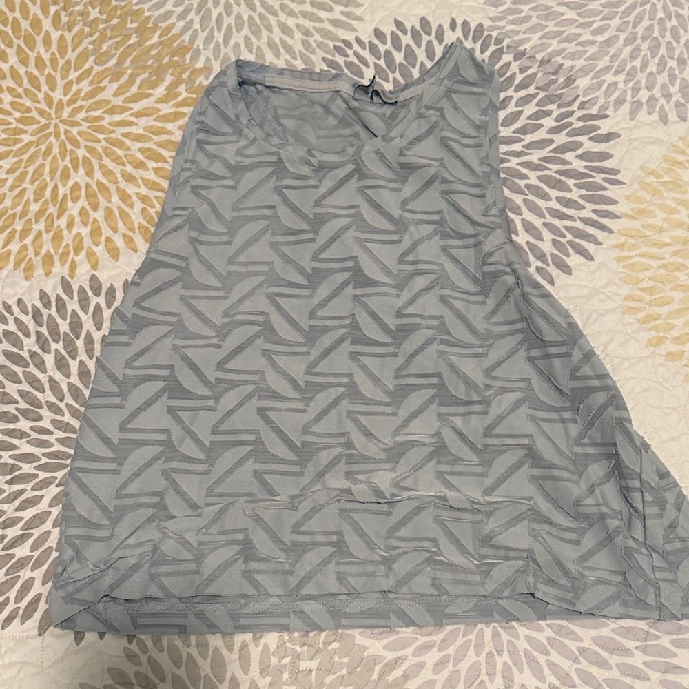 Blue Gray Patterned Sleeveless Top